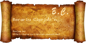 Berariu Ciprián névjegykártya
